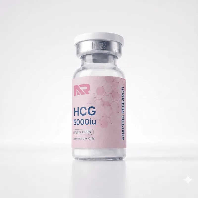 HCG research peptide vial — ≥99.0% HPLC purity, lyophilised