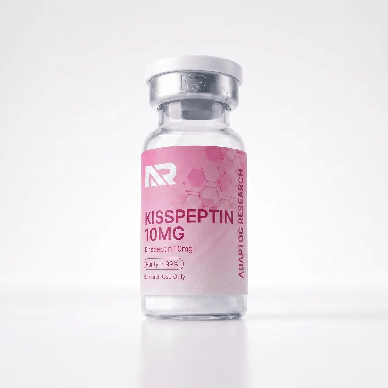 Kisspeptin-10 research peptide vial — 99.0% HPLC purity, lyophilised