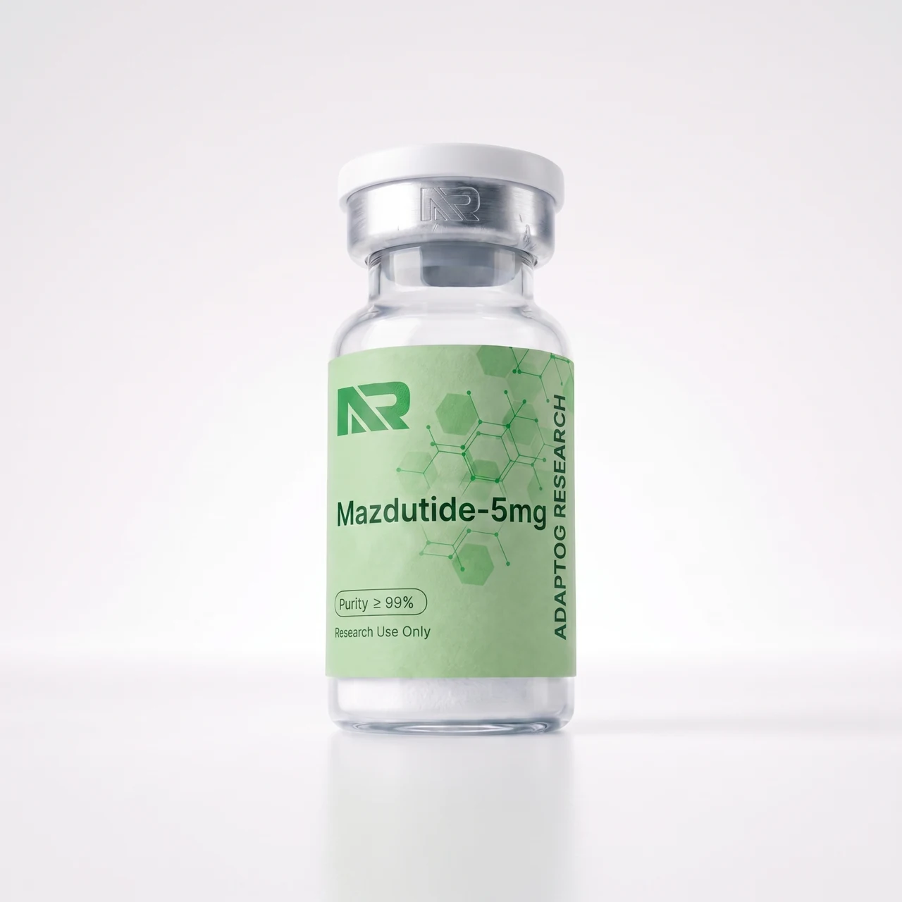 Mazdutide research peptide vial — 99.0% HPLC purity, lyophilised